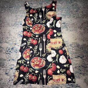 Fashion Nova Black and Red Spaghetti Print Dress